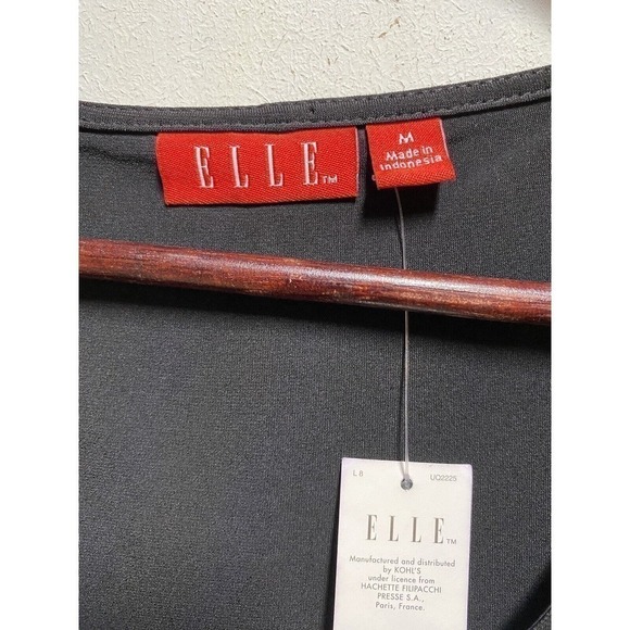 NWT Black Mini Dress With Ruffle Accent By Elle. Size M - Picture 3 of 3